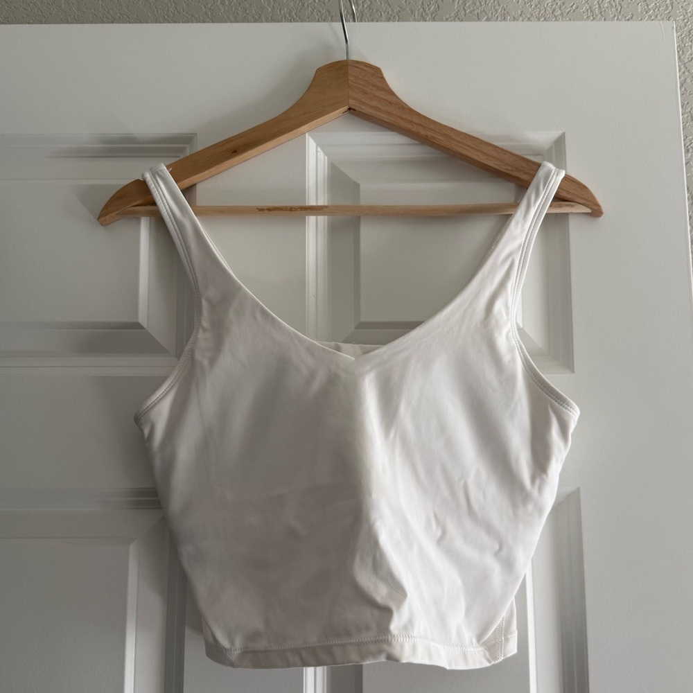 White V-neck Tank Top
